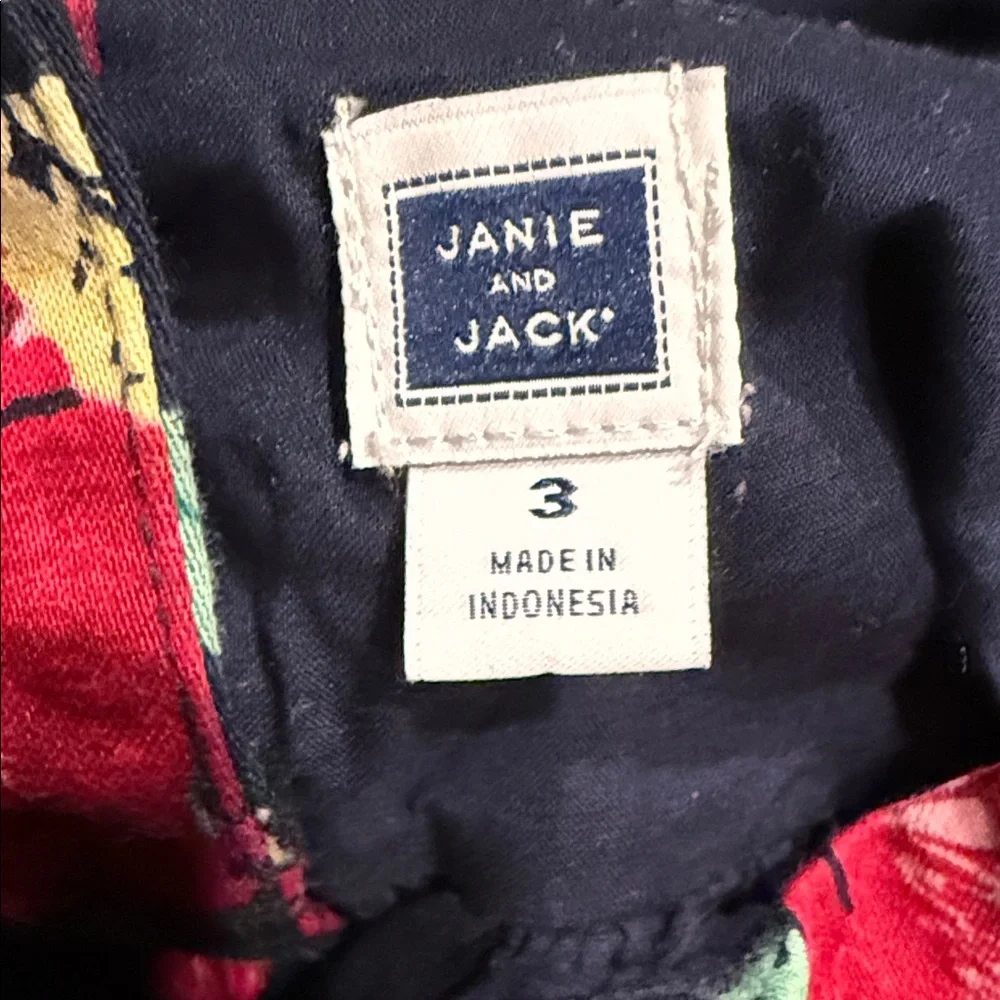 Janie And Jack Girl's Navy Floral Dress Bow Cut Out Back Size 3 yr (little girl)